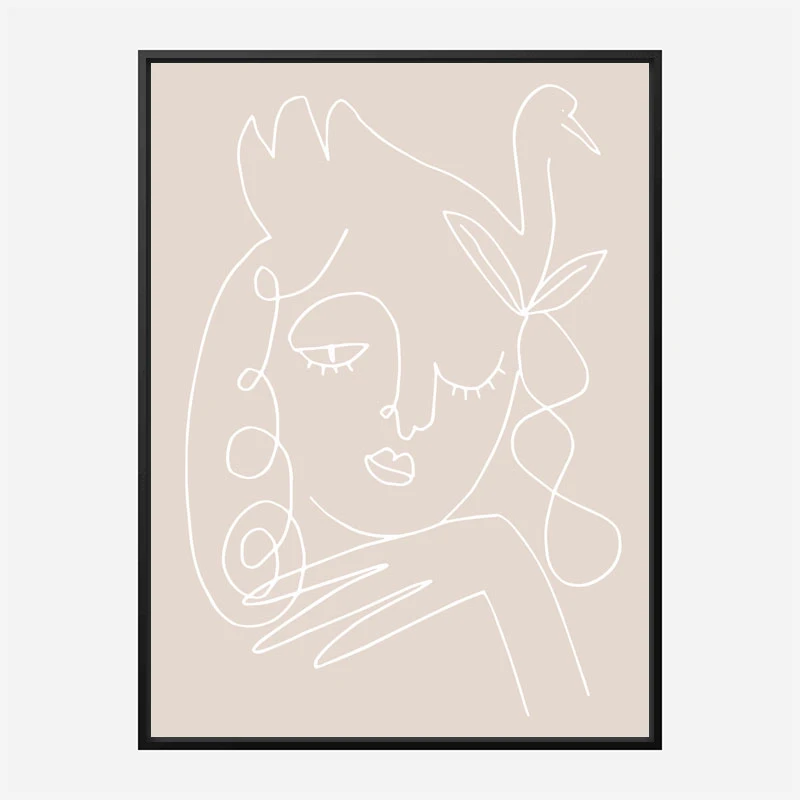 The Swan Beige Wall Art Print