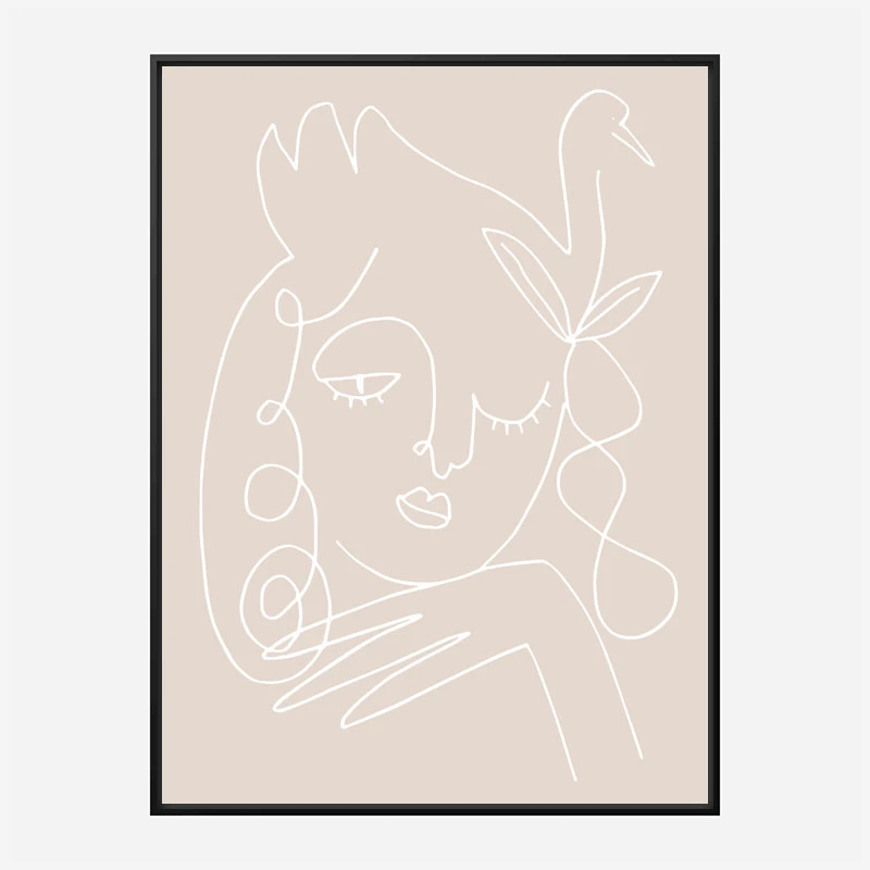 The Swan Beige Wall Art Print