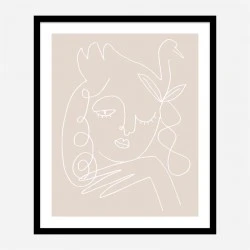 The Swan Beige Wall Art Print