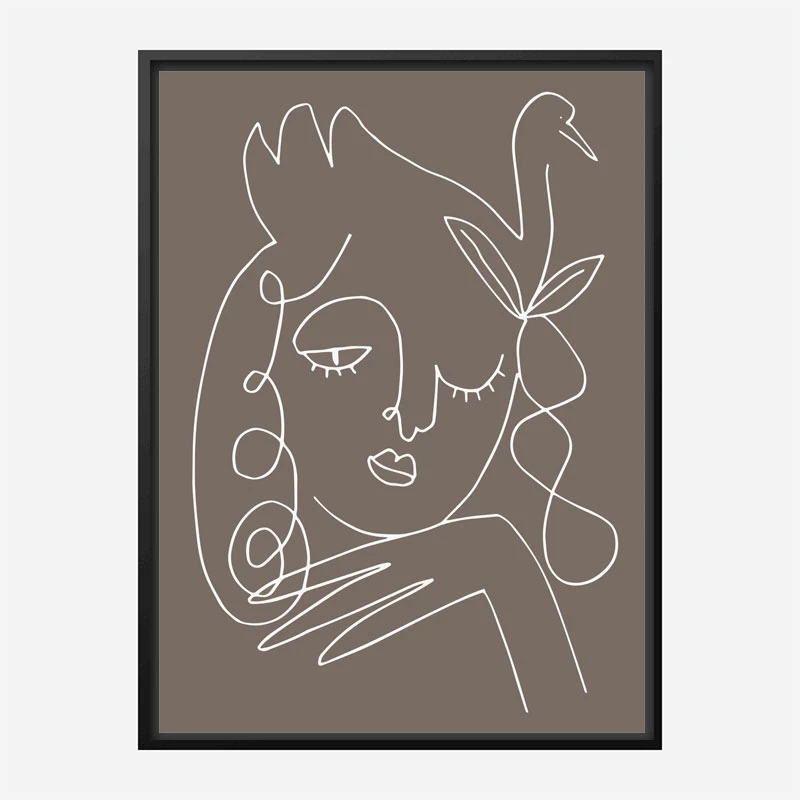 The Swan Brown Wall Art Print