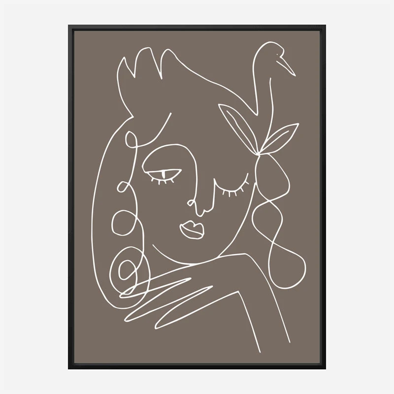 The Swan Brown Wall Art Print