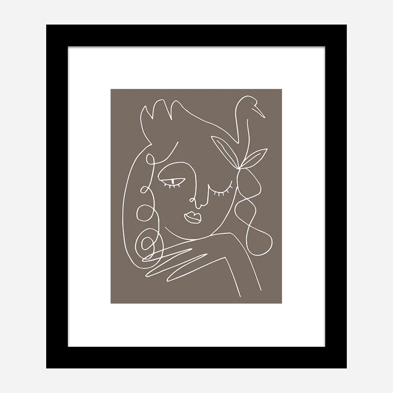 The Swan Brown Wall Art Print