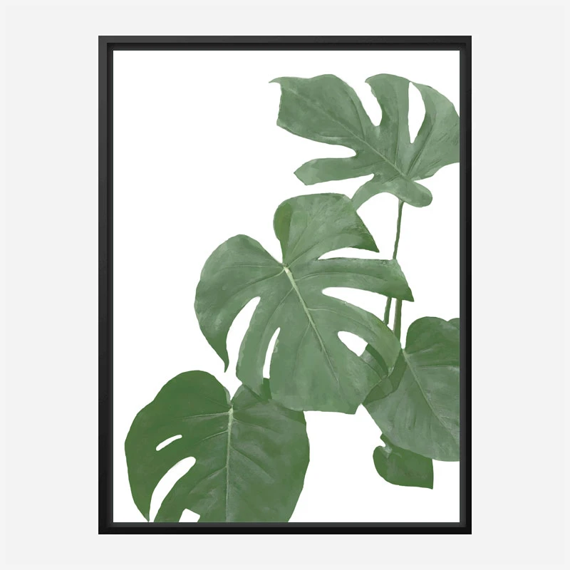 Monstera Aqua 03 Wall Art Print