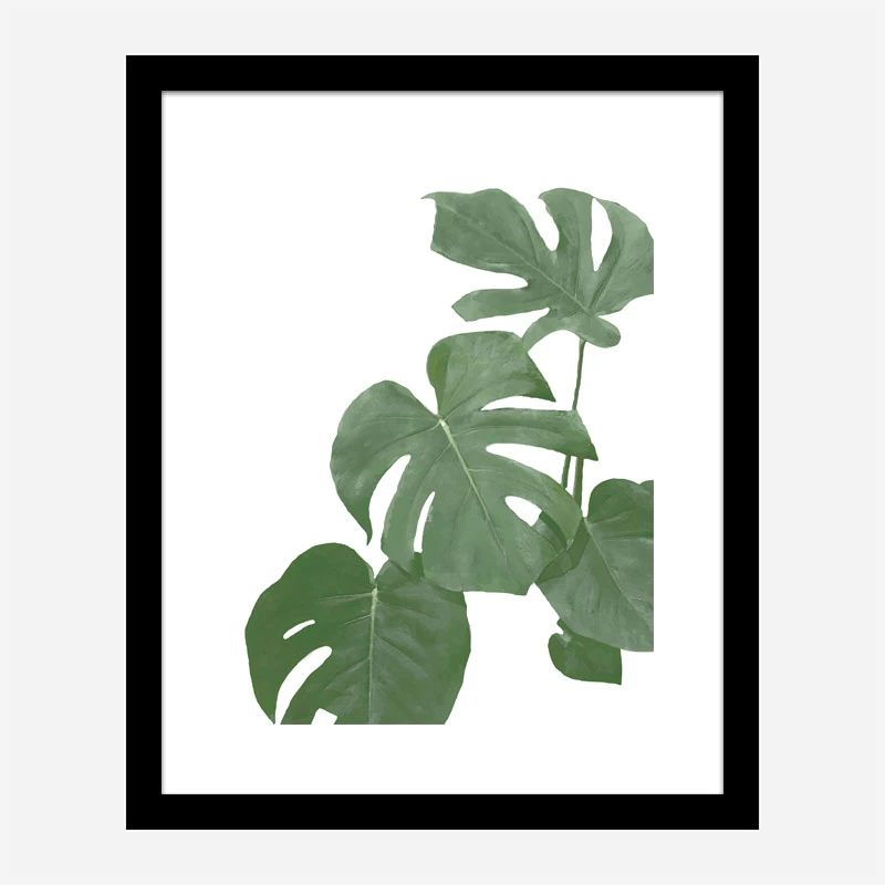 Monstera Aqua 03 Wall Art Print
