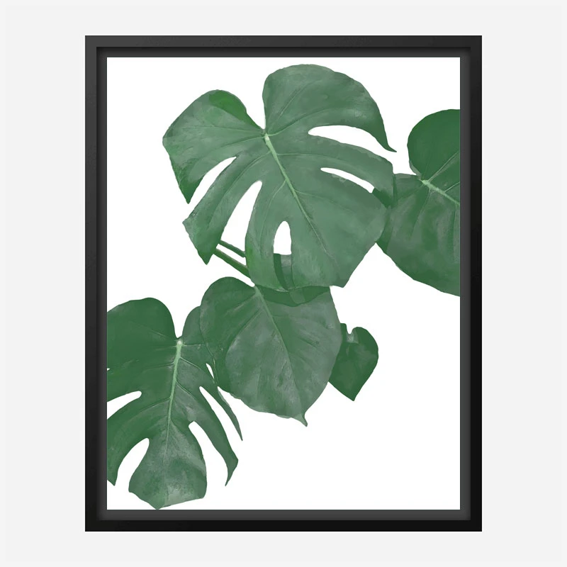Monstera Aqua 01 Wall Art Print