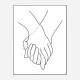 Holding Hands Lines Wall Art Print