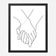 Holding Hands Lines Wall Art Print