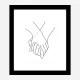 Holding Hands Lines Wall Art Print