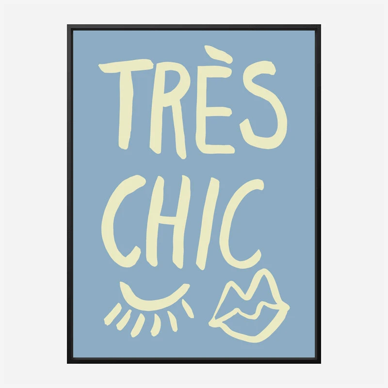 Tres Chic Blue Wall Art Print