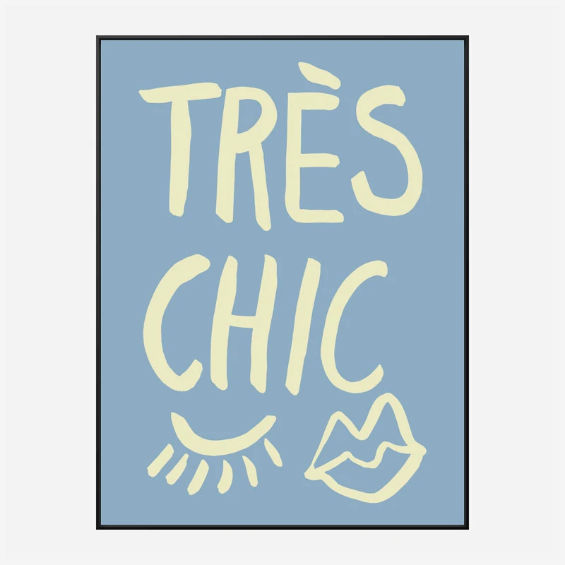 Tres Chic Blue Wall Art Print
