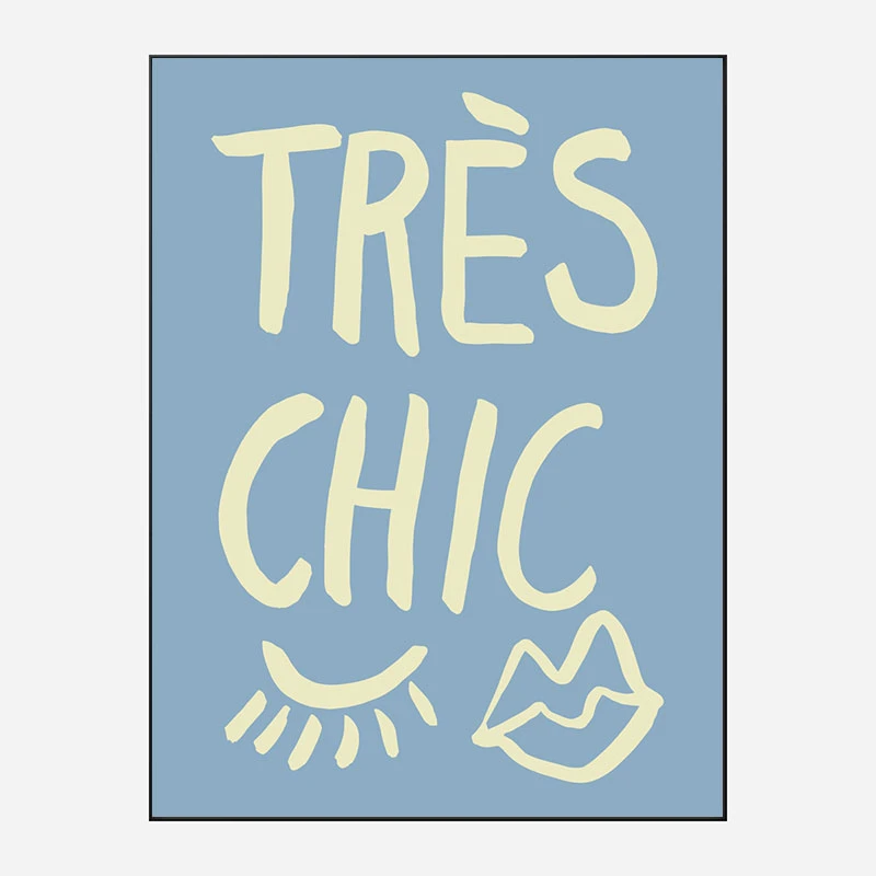 Tres Chic Blue Wall Art Print
