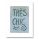 Tres Chic Blue Large Border Wall Art Print