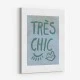Tres Chic Blue Large Border Wall Art Print