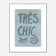 Tres Chic Blue Large Border Wall Art Print