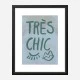 Tres Chic Blue Large Border Wall Art Print