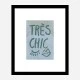 Tres Chic Blue Large Border Wall Art Print