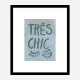 Tres Chic Blue Large Border Wall Art Print