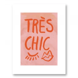 Tres Chic Pink Large Border Wall Art Print