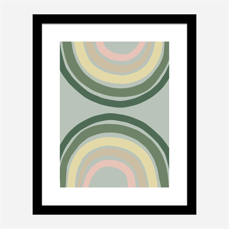 Double Rainbow Green Wall Art Print