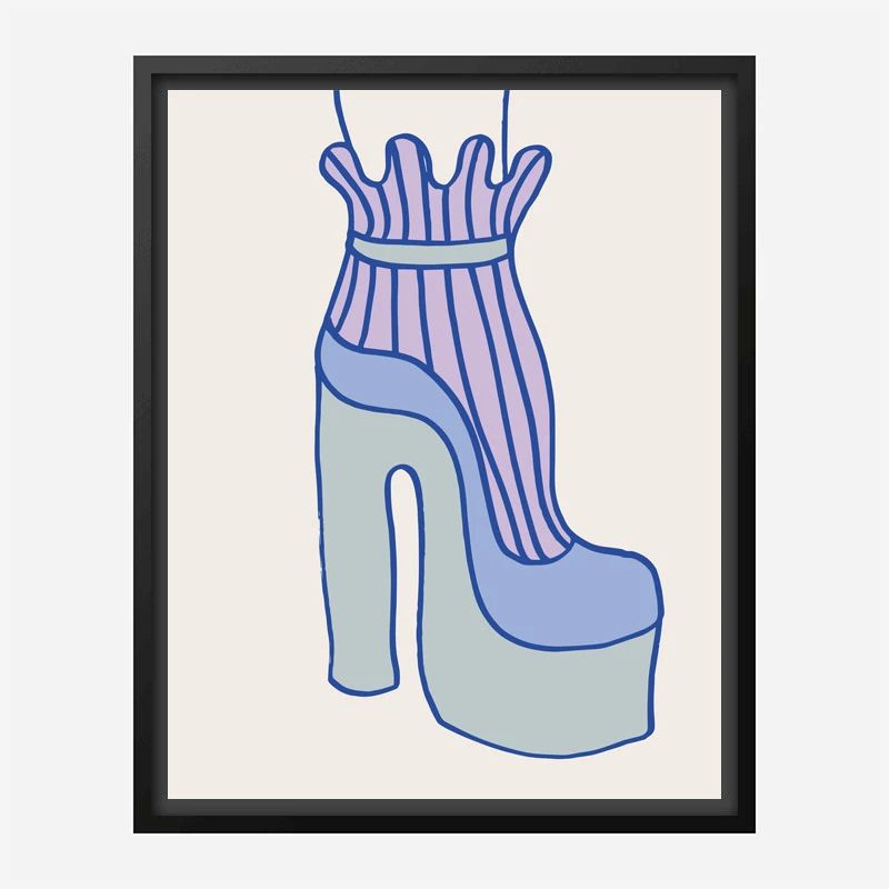 Blue Heel Wall Art Print