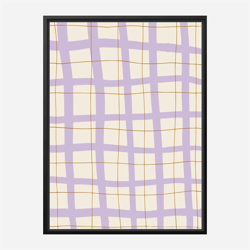 Lilac Grid Wall Art Print