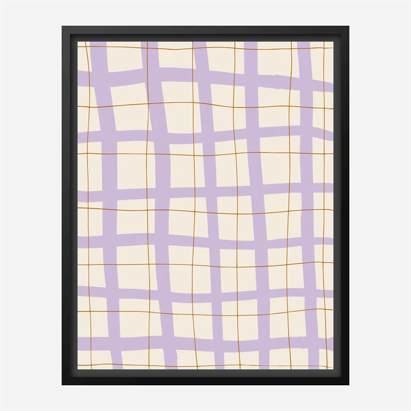 Lilac Grid Wall Art Print
