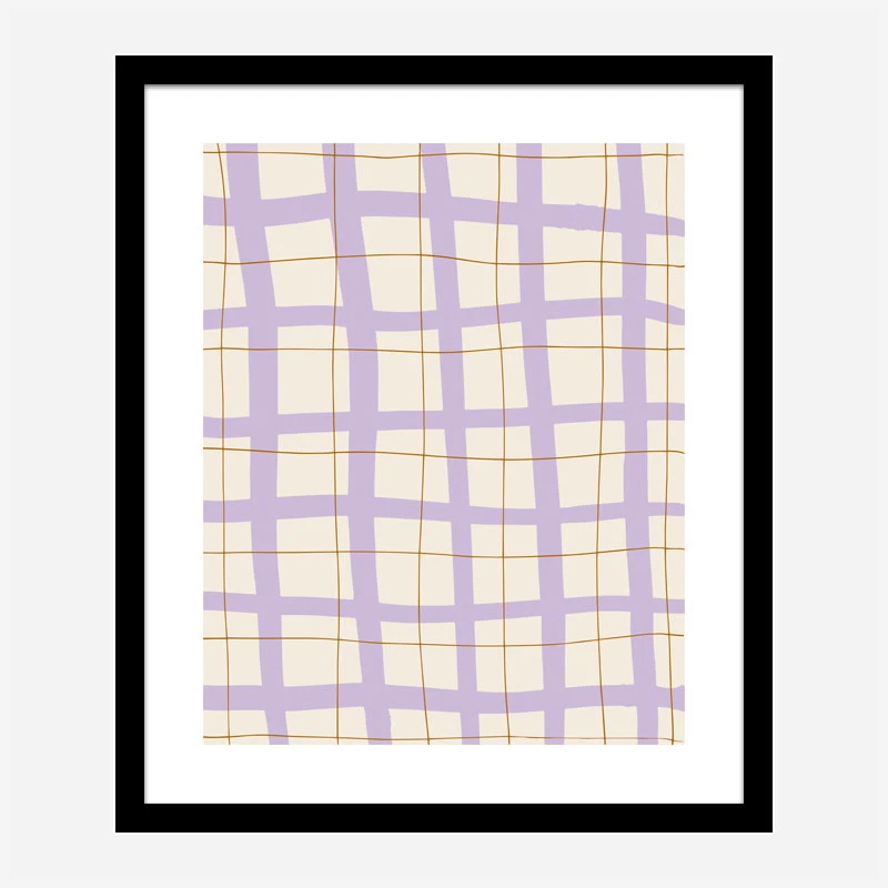 Lilac Grid Wall Art Print