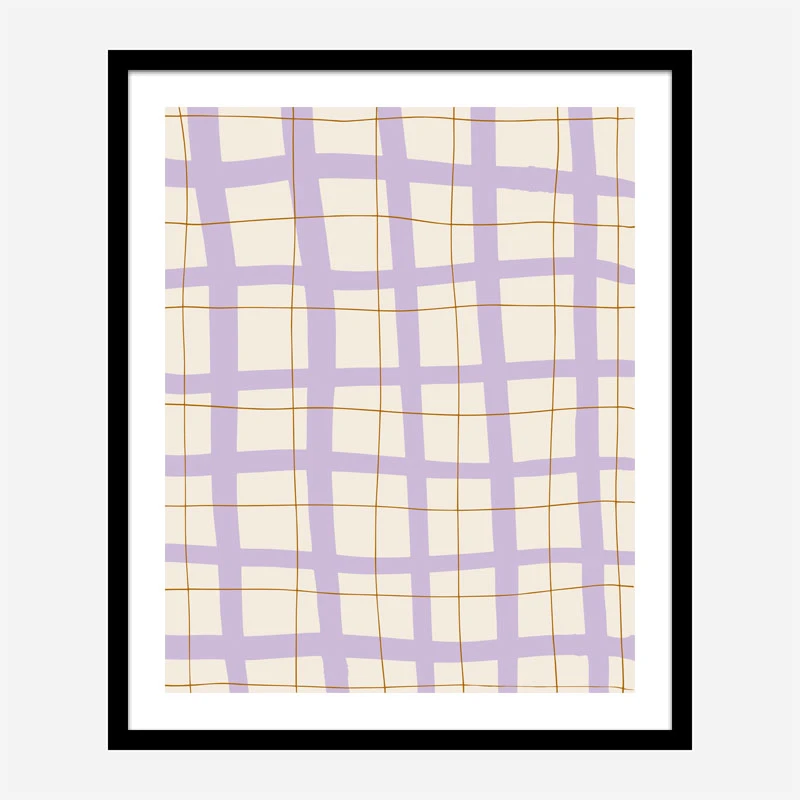 Lilac Grid Wall Art Print