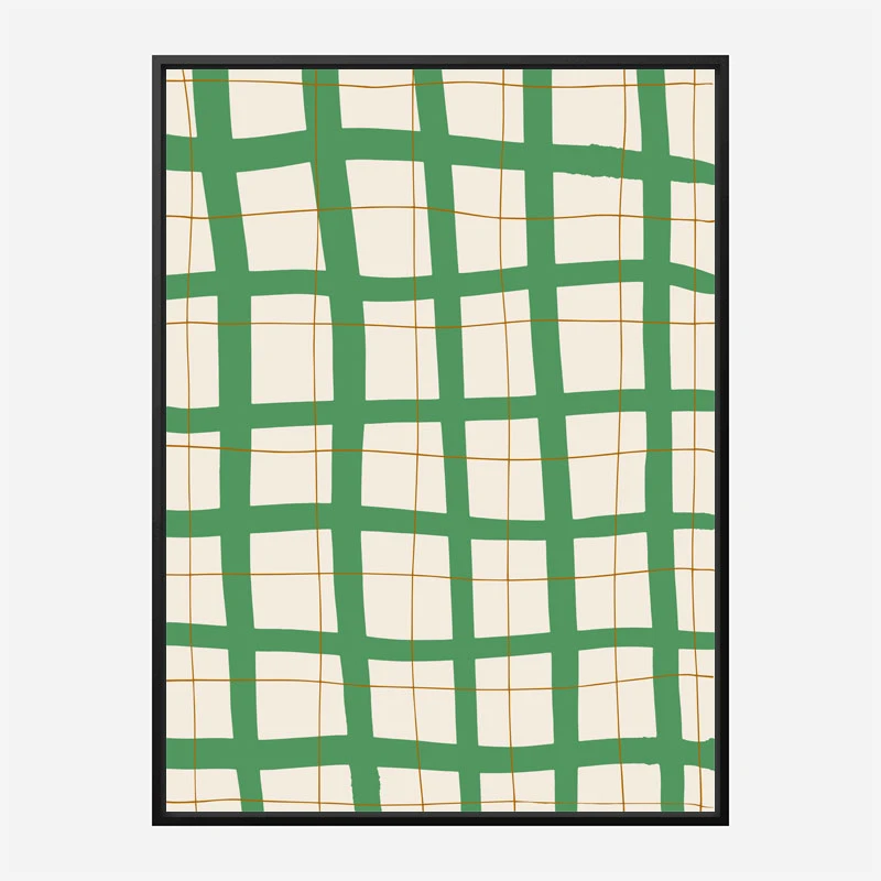Green Grid Wall Art Print