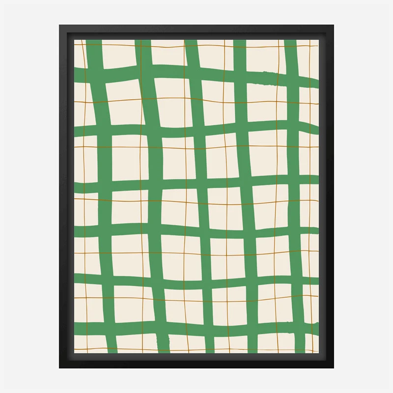 Green Grid Wall Art Print