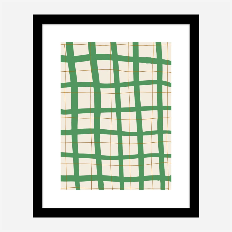 Green Grid Wall Art Print