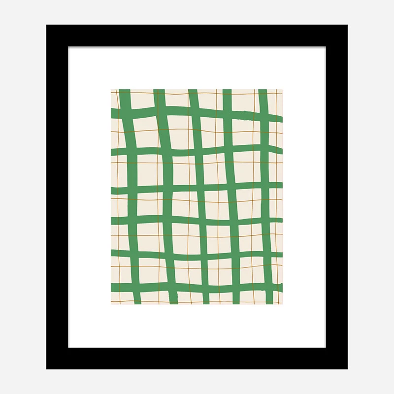 Green Grid Wall Art Print