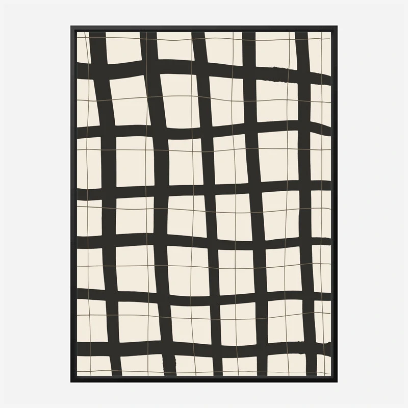 Black Grid Wall Art Print