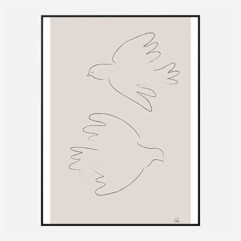 Two Doves Wall Art Print