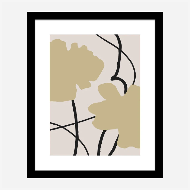 Beige Flowers 2 Wall Art Print