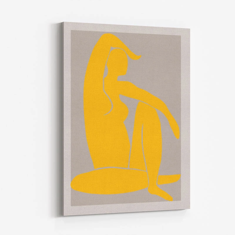 Yellow Figure Line Art Print
