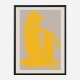 Yellow Figure Line Art Print