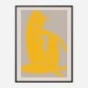 Yellow Figure Line Art Print