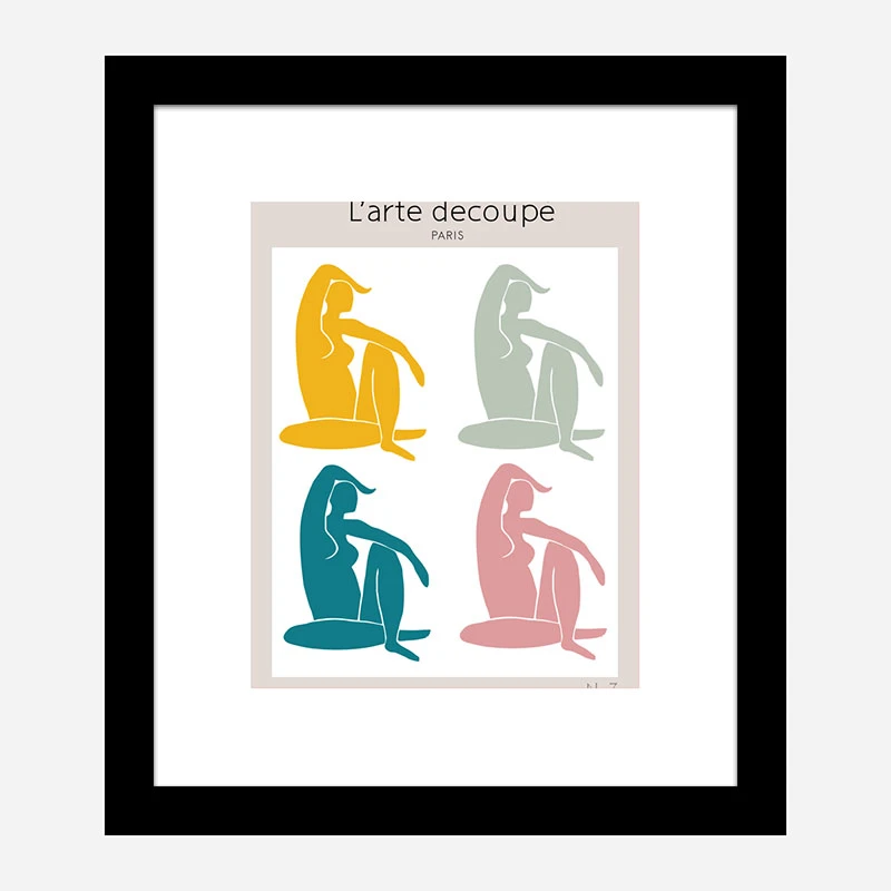 Four Figures Line Art Print