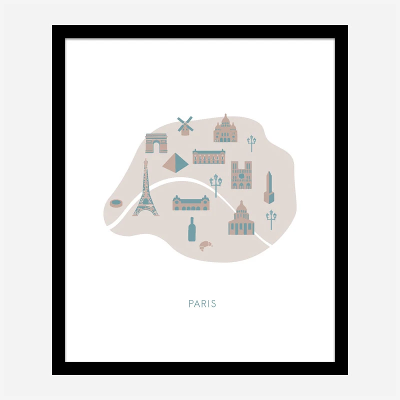 Paris Map Wall Art Print