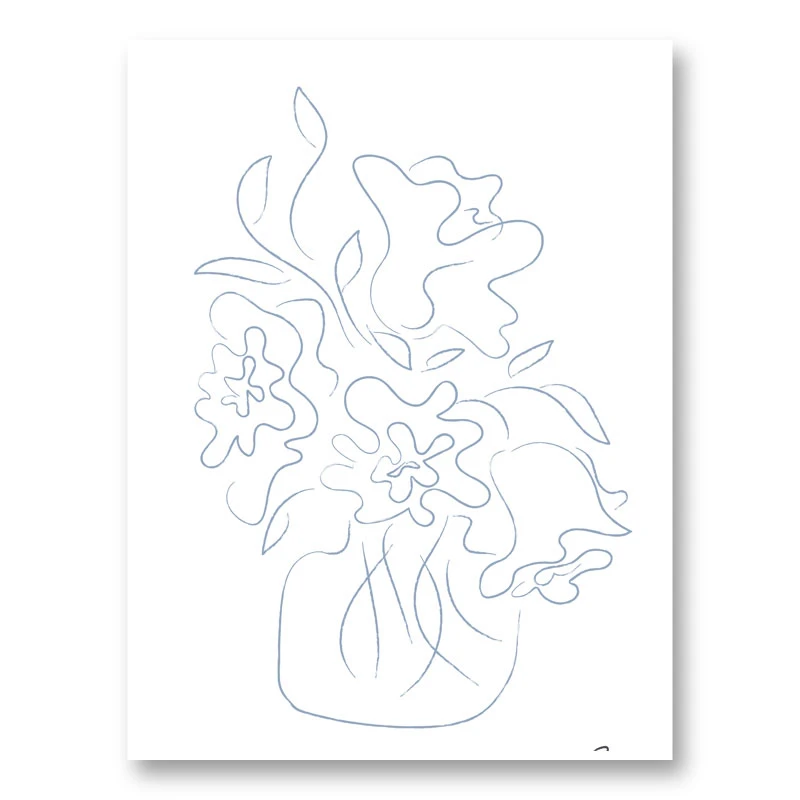 Flower Bouquet Sketch Art Print