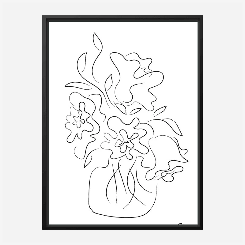 Flower Bouquet White Art Print