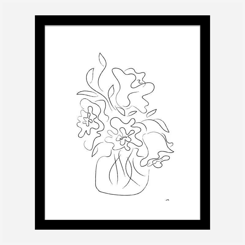 Flower Bouquet White Art Print