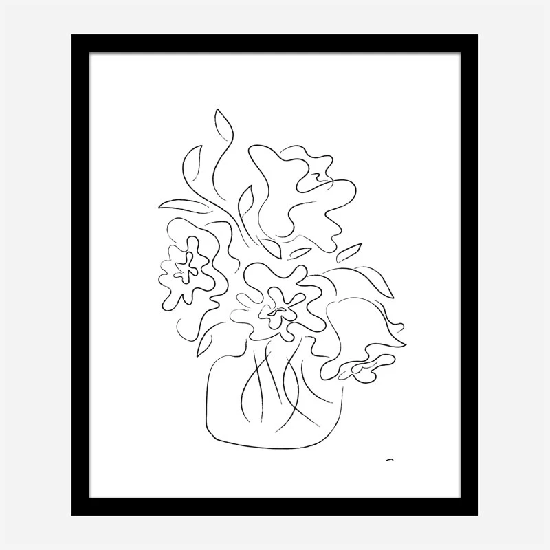 Flower Bouquet White Art Print