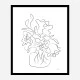 Flower Bouquet White Art Print