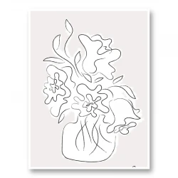 Flower Bouquet Grey Art Print