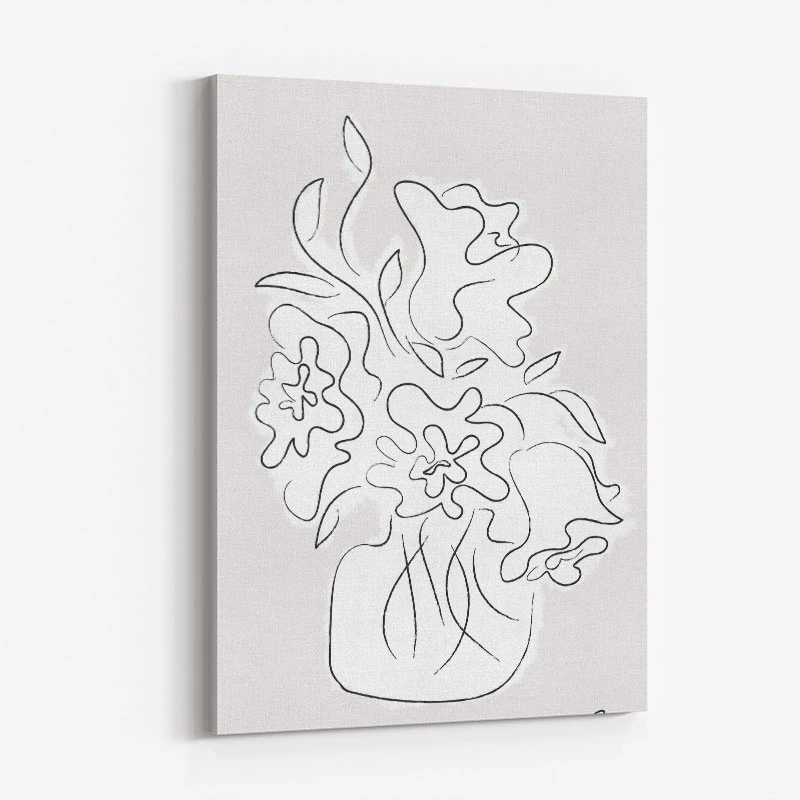 Flower Bouquet Grey Art Print