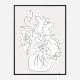 Flower Bouquet Grey Art Print