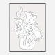 Flower Bouquet Grey Art Print