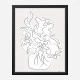 Flower Bouquet Grey Art Print